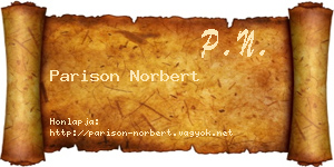 Parison Norbert névjegykártya